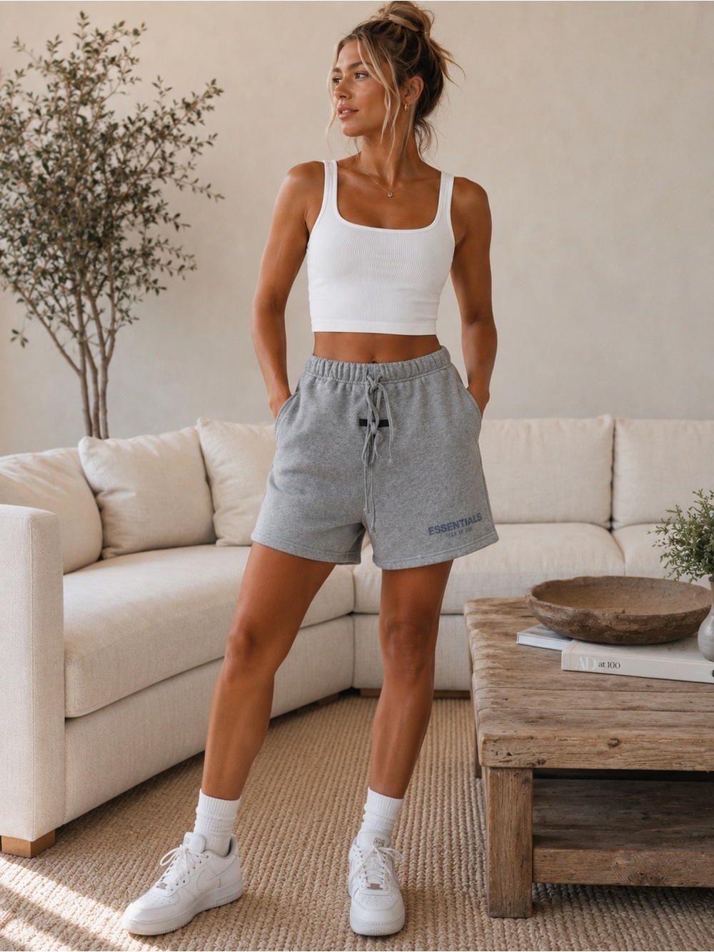 Fear of God Essentials Fleece Sweat Shorts | Heather Gray XXS (Women’s XS)
